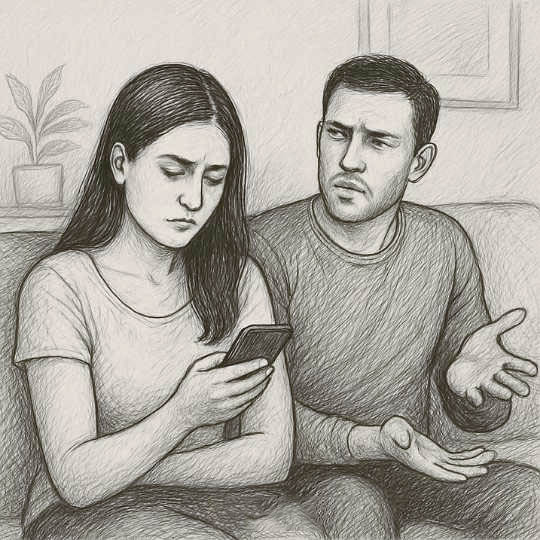 Couple en conversation sincere
