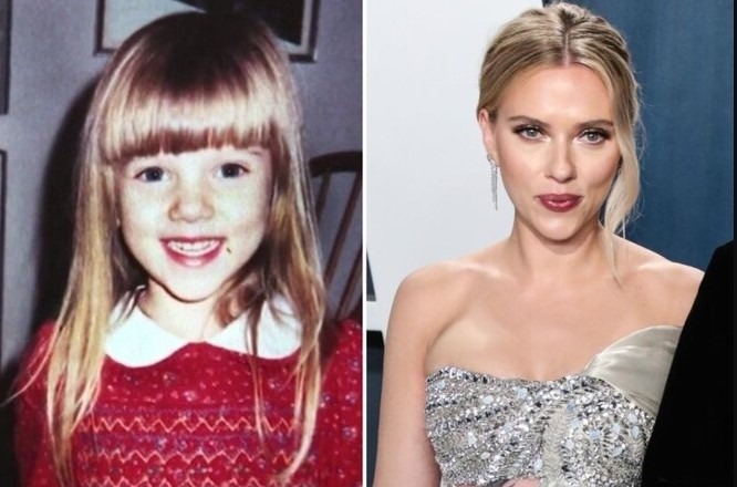 Scarlett Johansson enfant, regard intense