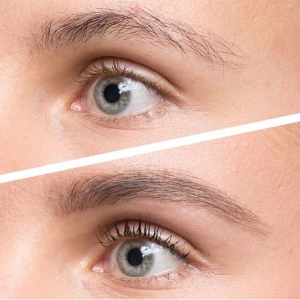 Comparaison avant-après de sourcils après soin naturel