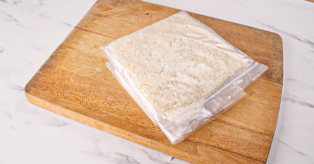 Riz préparé pour la congélation