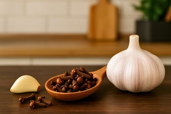 Préparation maison du mélange ail et girofle