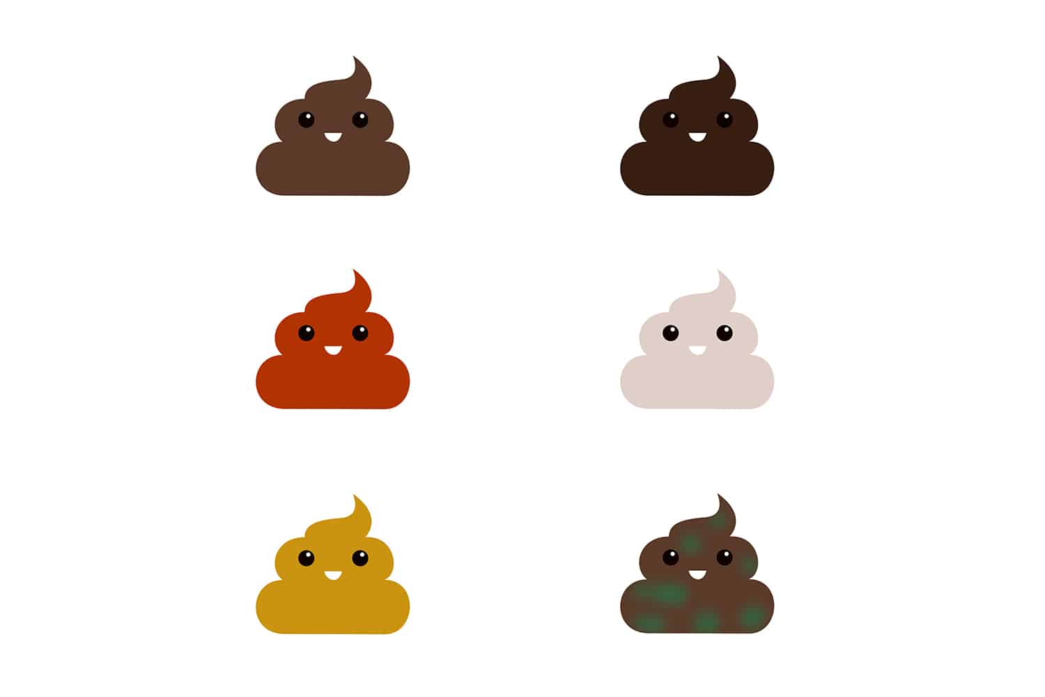 Tableau des différentes couleurs de selles