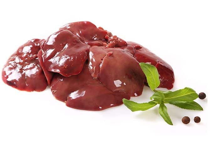 Foie de volaille cru prêt à être cuisiné