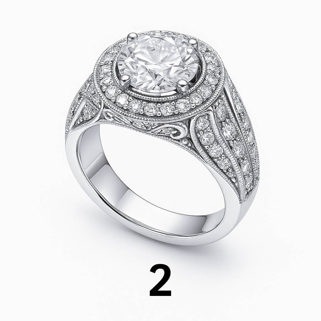 Bague halo en diamants