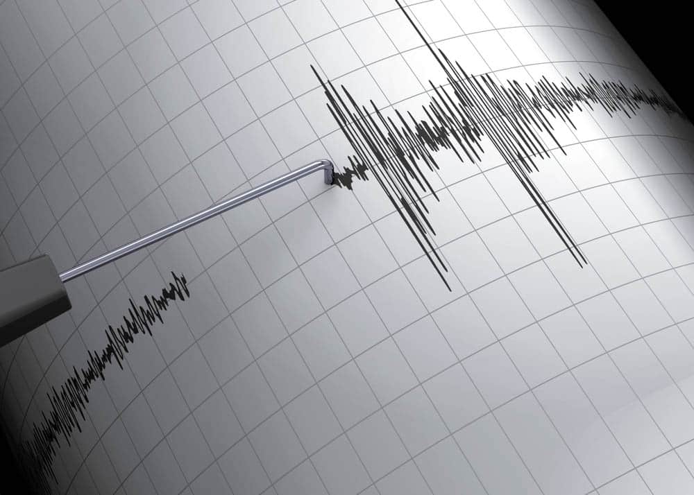 Sismographe enregistrant des secousses