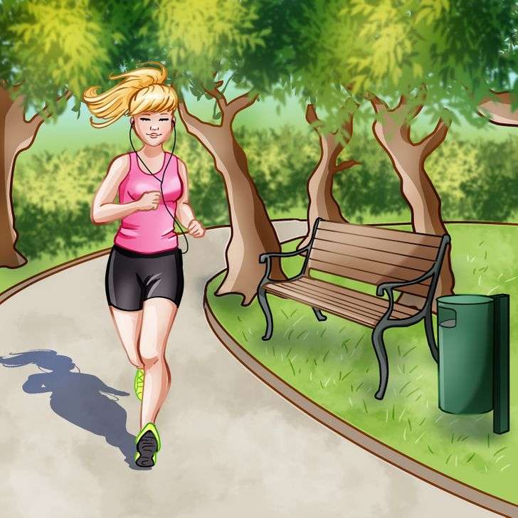 Test visuel avec une joggeuse dans un parc