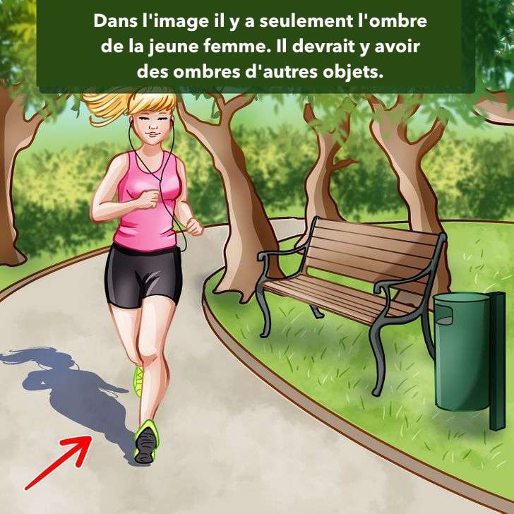 Solution du test visuel avec la joggeuse
